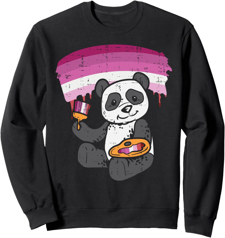 Panda Painting Animal LGBT Lesbian Flag Gay Pride Ally Sweatshirt