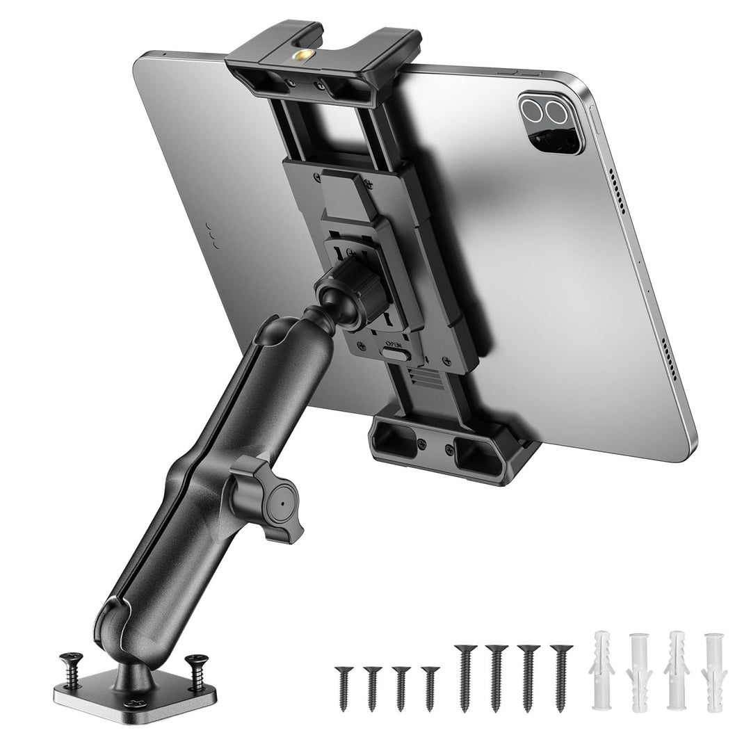 OHLPRO Tablet Halterung Auto aus Aluminium mit Hochleistungs Bohrerbasis, LKW iPad Halter mit 15 cm