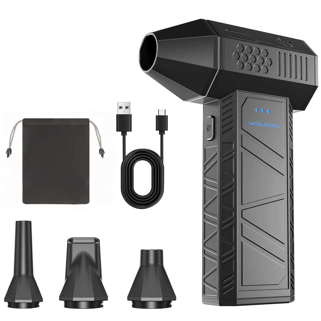 WOLFANG Electric Air Duster-110000RPM Super Power Cordless Air Duster, 3-Gang Mini-Gebläse Elektrisc