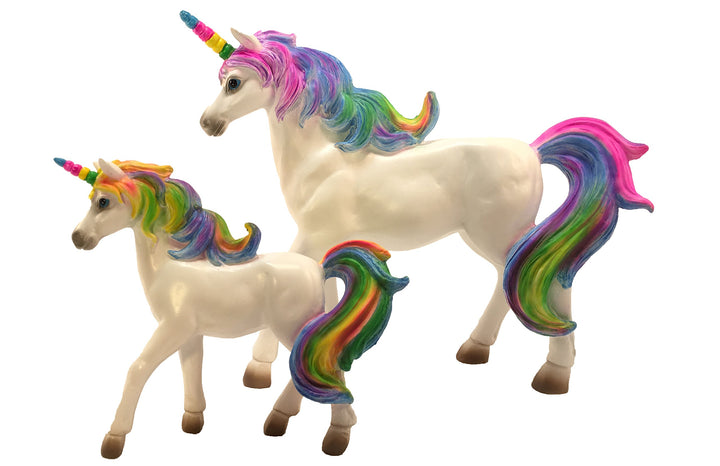 GlitZGlam Regenbogeneinhorn-Set: Mutter (Alana) und Tochter (Penelope) Einhorn Miniatureinhornfigure