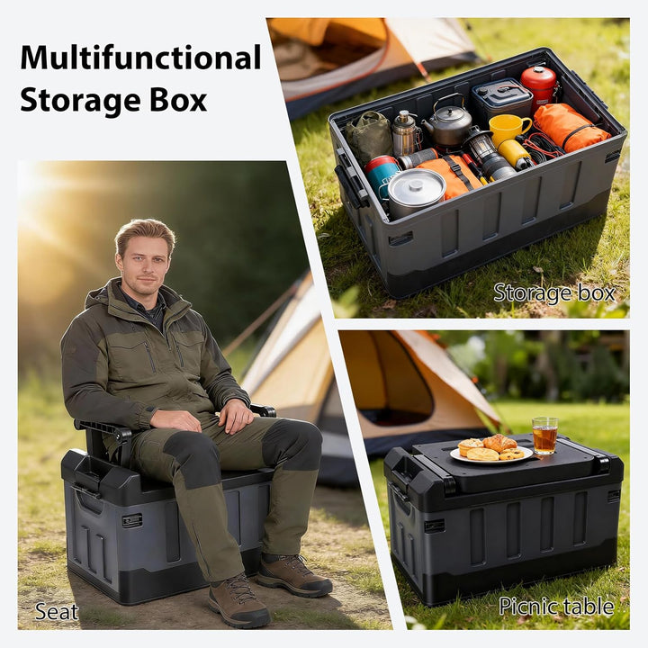 Kofferraum Organizer, Zusammenklappbarer Auto Organizer Kofferraum mit Deckel 59 * 35 * 64cm Autobox