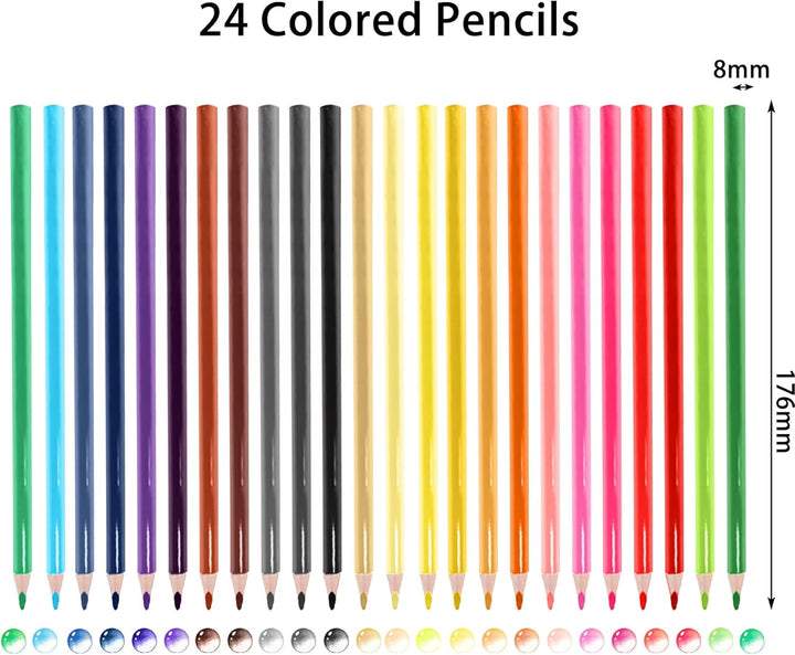 Bleistift Set[24 Stück], 2B 4B 6B und 4 Zeichenkohlestifte, Hard Charcoal, Soft Charcoal, Papierwisc