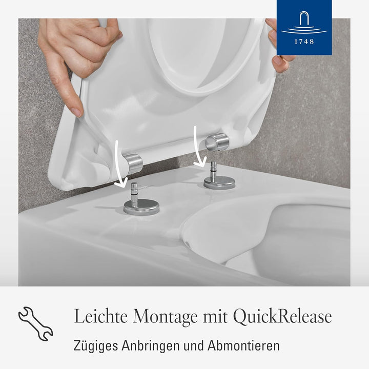 Villeroy & Boch WC-Sitz Subway 2.0 SlimSeat - Toilettendeckel Weiss glänzend mit Absenkautomatik - A