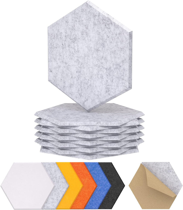 Hexagon Akustikplatten selbstklebend 12 Stücke, TONOR Schallabsorber Schallschutz mit Hochdichte Wan
