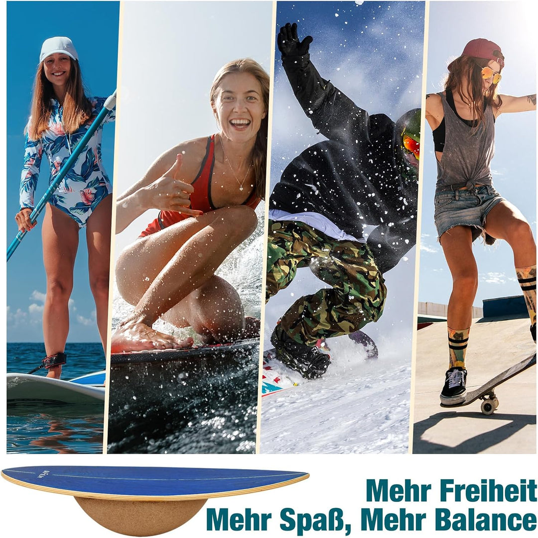 DH FitLife Kork Halbkugel für Surfing Balance Board Erwachsene | 30x10cm ｜360° Half Balance Ball | P