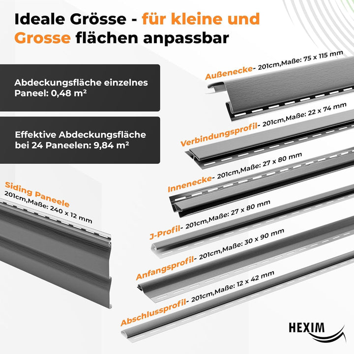 HEXIM Siding Fassadenpaneele aussen Fassadenverkleidung wetterfest Kunststoffpanelee PVC-U Verkleidu