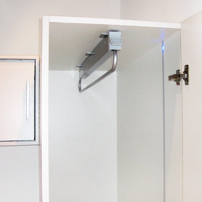 Emuca - Garderobenauszug für Kleiderschrank, Länge 800mm, Edelstahl und Kunststoff, Verchromt, Verch