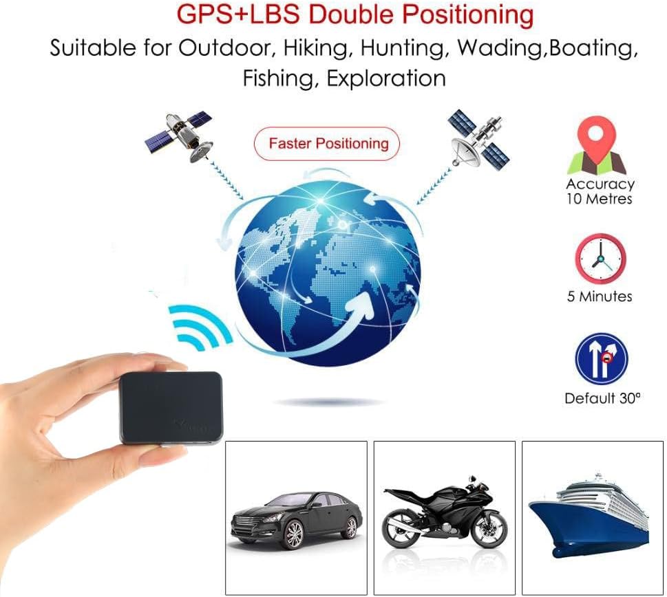 Winnes GPS-Tracker Echtzeit-Tracking Abonnement Mini GPS Tracker mit Magnet enthält mehrere Alarme G