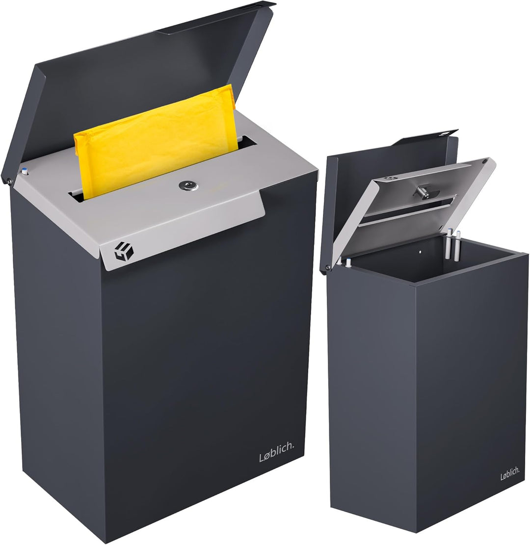 Briefkasten RAL 7016 Anthrazit | Vom Briefträger entwickelter XL-Wandbriefkasten für Päckchen & Post