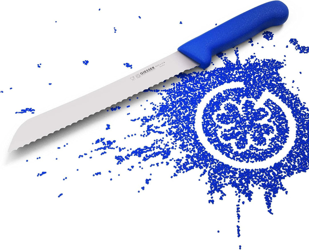 Giesser seit 1776 - Made in Germany - Brotmesser blau, Basic Blue, Klinge 21 cm, Wellenschliff, ruts