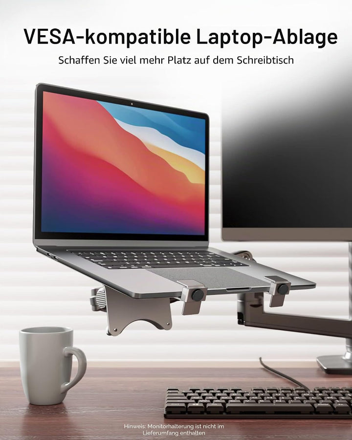 ergounion VESA Laptop Adapter für Monitorarm – 100 x 100 mm VESA Laptop Halterung – Armhalterung für