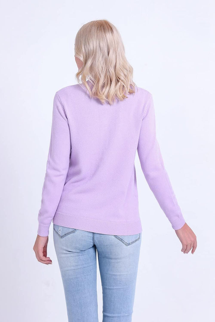 SMILING PINKER Damen Strickjacke Langarm Cardigan Warm Rundhals Strickweste Jacke mit Knopfleiste un