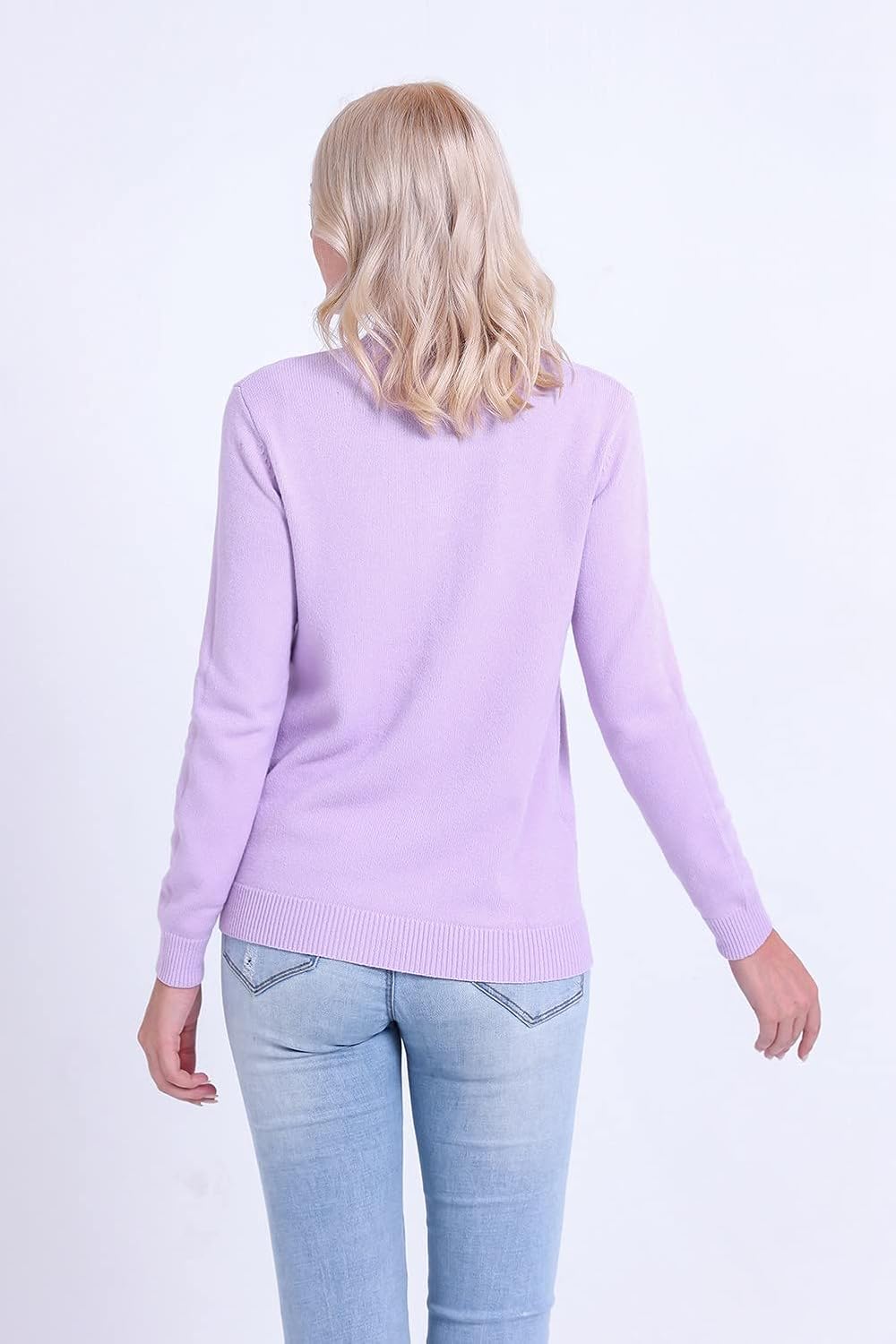 SMILING PINKER Damen Strickjacke Langarm Cardigan Warm Rundhals Strickweste Jacke mit Knopfleiste un
