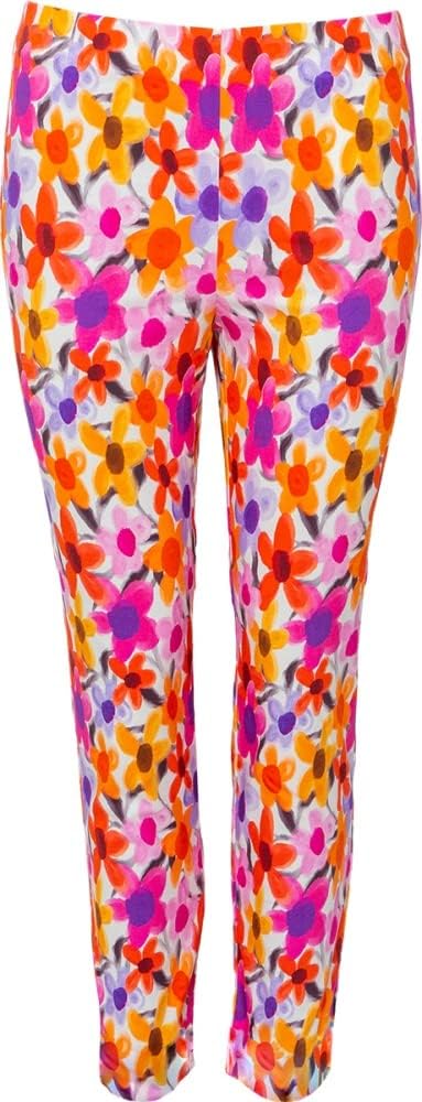 Stehmann Loli-602, schmale Bedruckte Capri-Schlupfhose 34 Rot, 34 Rot