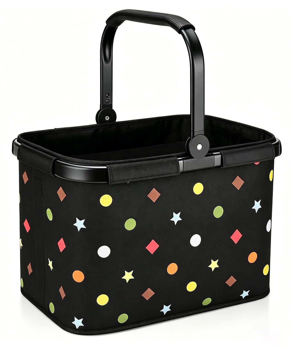 Diurwur®30L Einkaufskorb Stabiler Tragekorb Faltbar Einkaufstasch Gross Picknickkorb Klappkorb Reise