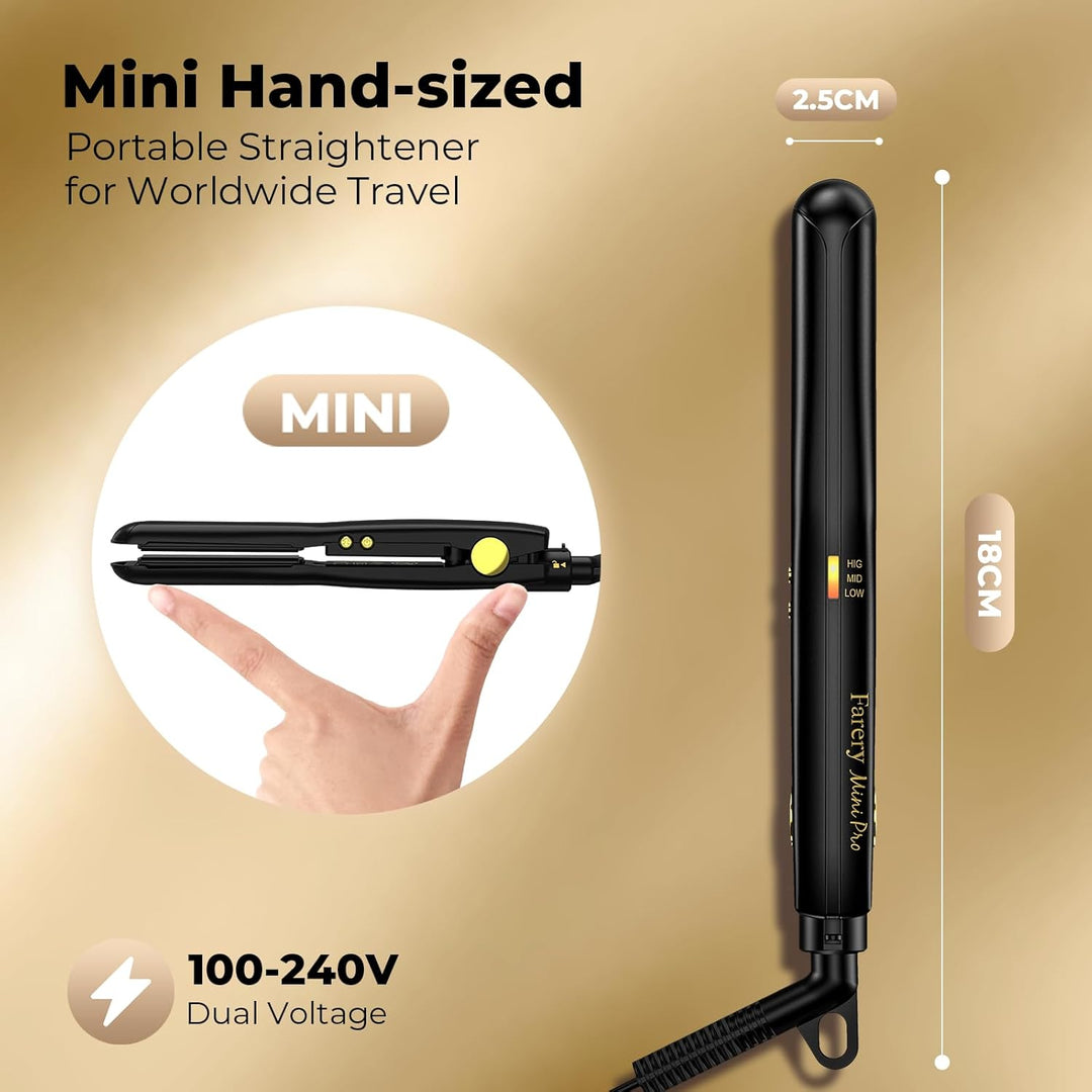 Haarglätteisen Mini Glätteisen für kurze Haare, Tourmalin-Keramik kleiner Haarstraighter, Reisender
