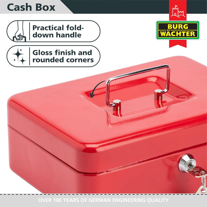Burg-Wächter CB03R Geld 5025 Geldkassette, rot, 25,4 cm (10 Zoll) 25,4 cm (10 Zoll) Rot, 25,4 cm (10