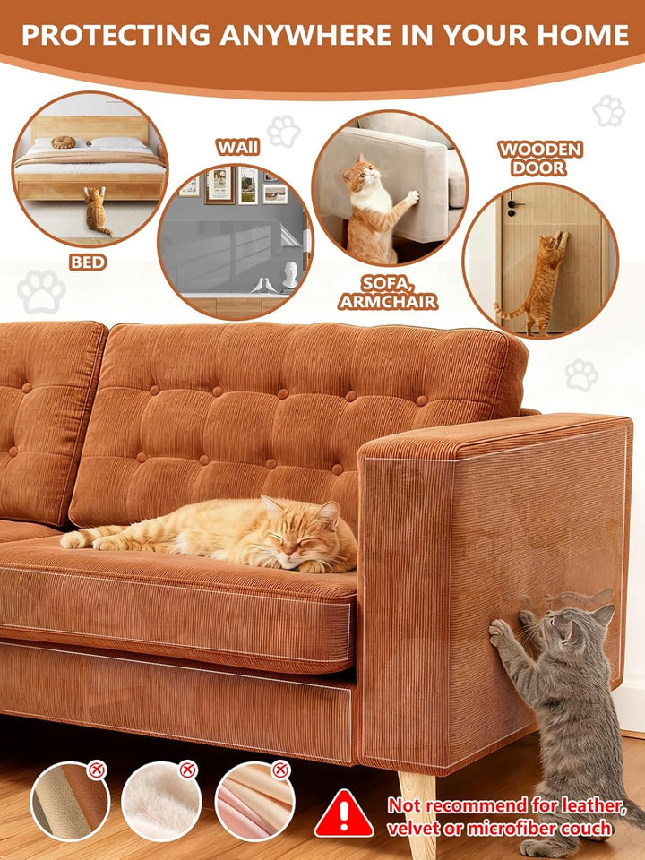Katzen Kratzschutzfolie Transparent 43cm x 5m: ZQVCNF Selbstklebendes Anti-Kratz Tape für Sofa, Möbe