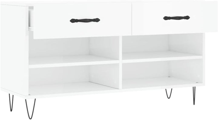 vidaXL Schuhbank, Schuhregal mit 2 Schladen 4 Fächern, Schuhschrank mit viel Stauraum, Sitzbank Flur