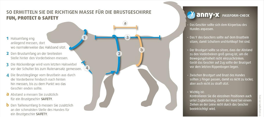 anny-x Hunde Brustgeschirr Fun (L, oliv / orange)