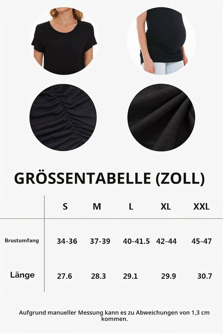 Smallshow Damen Umstandsmode Tops Seitlich Geraffte Schwangerschafts Umstandstop 3er Pack S Armeegrü