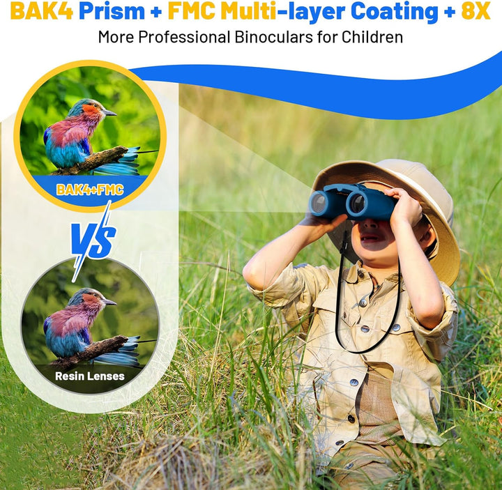 Ryaco Fernglas für Anfänger, 8x21 Starke Vergrösserung Klein Stossfestes, HD Feldstecher für Anfänge