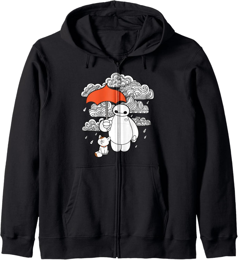 Disney Big Hero 6 Baymax Patterned Rain Clouds Portrait C1 Kapuzenjacke