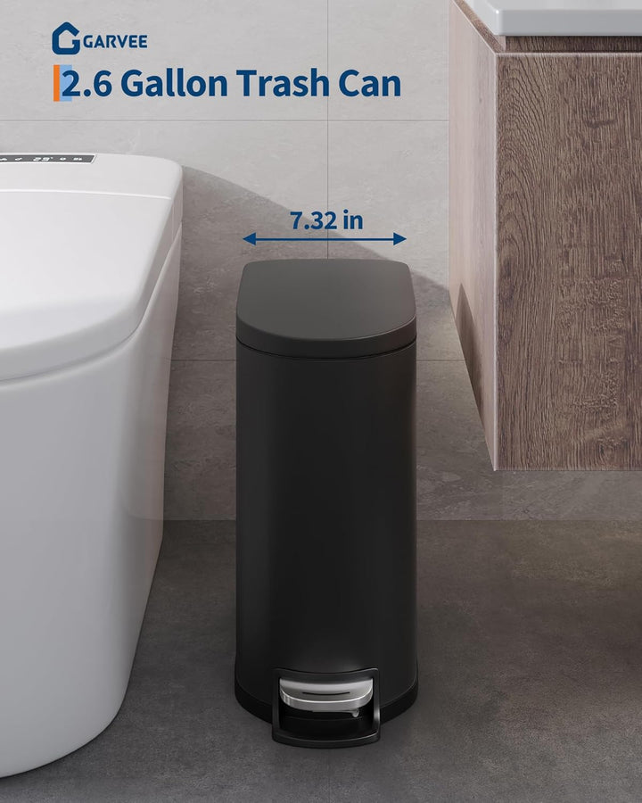 GarveeHome 50 Liter- und 10 Liter-Metallmülleimer-Set, rostfreier Küchen Mülleimer mit Deckel, pedal