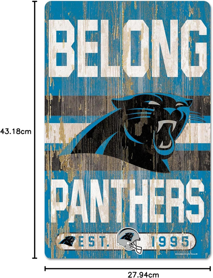 Wincraft NFL Carolina Panthers Slogan Wood Sign Holzschild