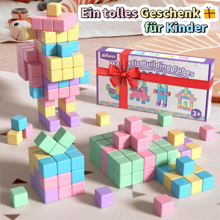 Apluses Magnetische Bausteine – Kinderspielzeug, magnetisches Bauspielzeug, Puzzlebaustein, Magnetis