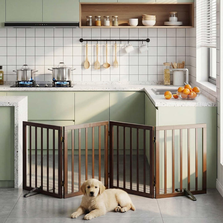 Semiocthome Hochausführung Hundeabsperrgitter, 4-teilig faltbar für den Innenbereich, 61 cm hoch und