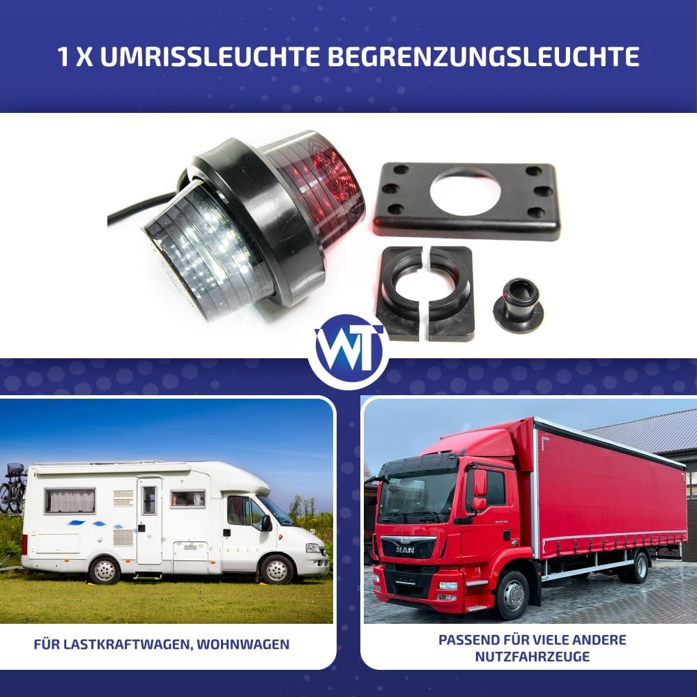 Web Truck Umrissleuchte Begrenzungsleuchte Old school Tuning DARK Graphite Hängend Positionsleuchte