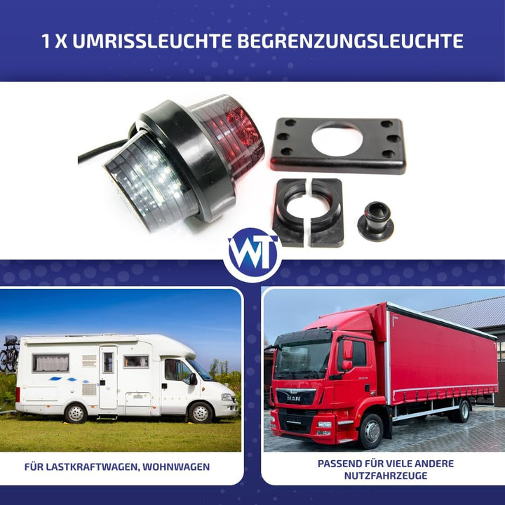 Web Truck Umrissleuchte Begrenzungsleuchte Old school Tuning DARK Graphite Hängend Positionsleuchte