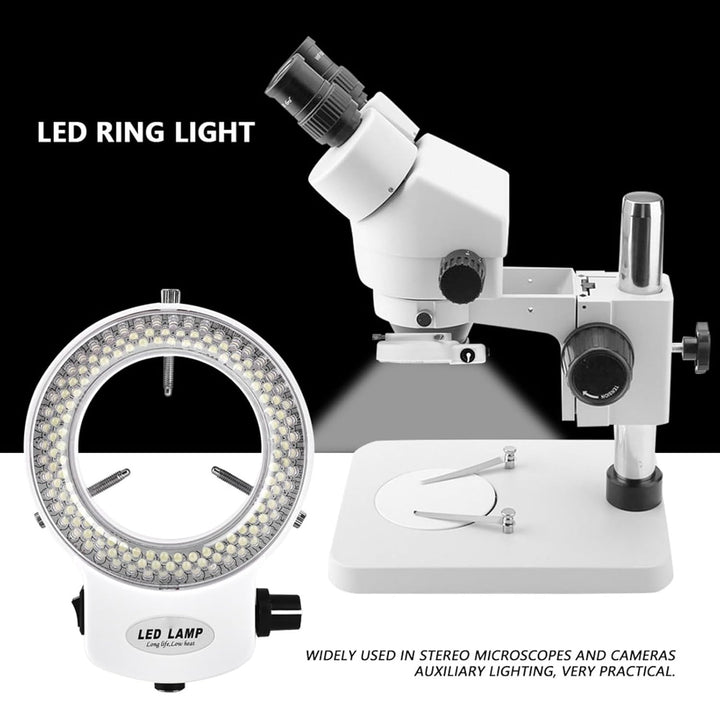 LED-Ringlichtlampe, 144 LED-Perlen, Beleuchtung, Einstellbare Helligkeit, Mikroskop-Lichtquellen, Ri