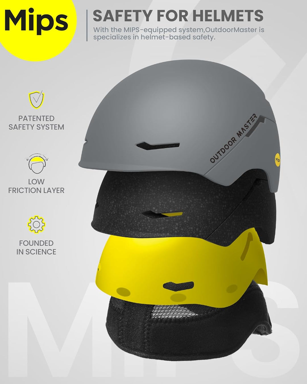 OutdoorMaster ELK MIPS Skihelm - Schneesporthelm Snowboardhelm für Männer Frauen & Jugend Mattes Gra
