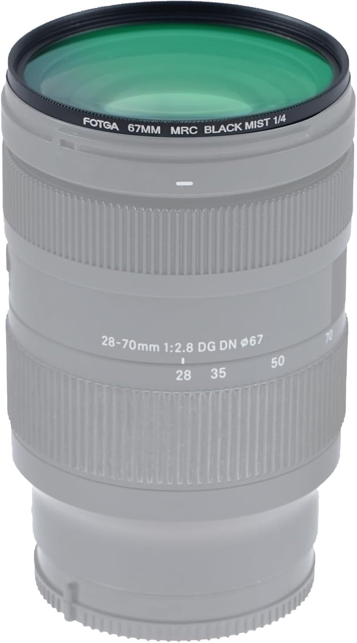 FOTGA Filter 67mm Black Promist 1/4, Schwarz-Diffusionsfilter Effektfilter aus Optisches Glas mit Ei