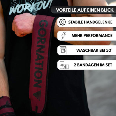 GORNATION Handgelenk-Bandagen, Performance Wrist Wraps für Fitness, Calisthenics & Kraftsport, Banda