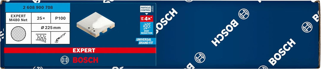 Bosch Accessories 25x Expert M480 Schleifnetz (für Hartholz, Farbe auf Holz, Ø 225 mm, Körnung 100,