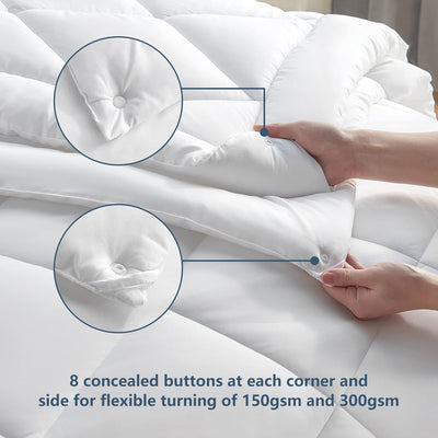 WAVVE Bettdecke 135x200 4 Jahreszeiten 2 teilig Dunkelblau - Ganzjahresdecke 135x200cm 300gsm+ Somme