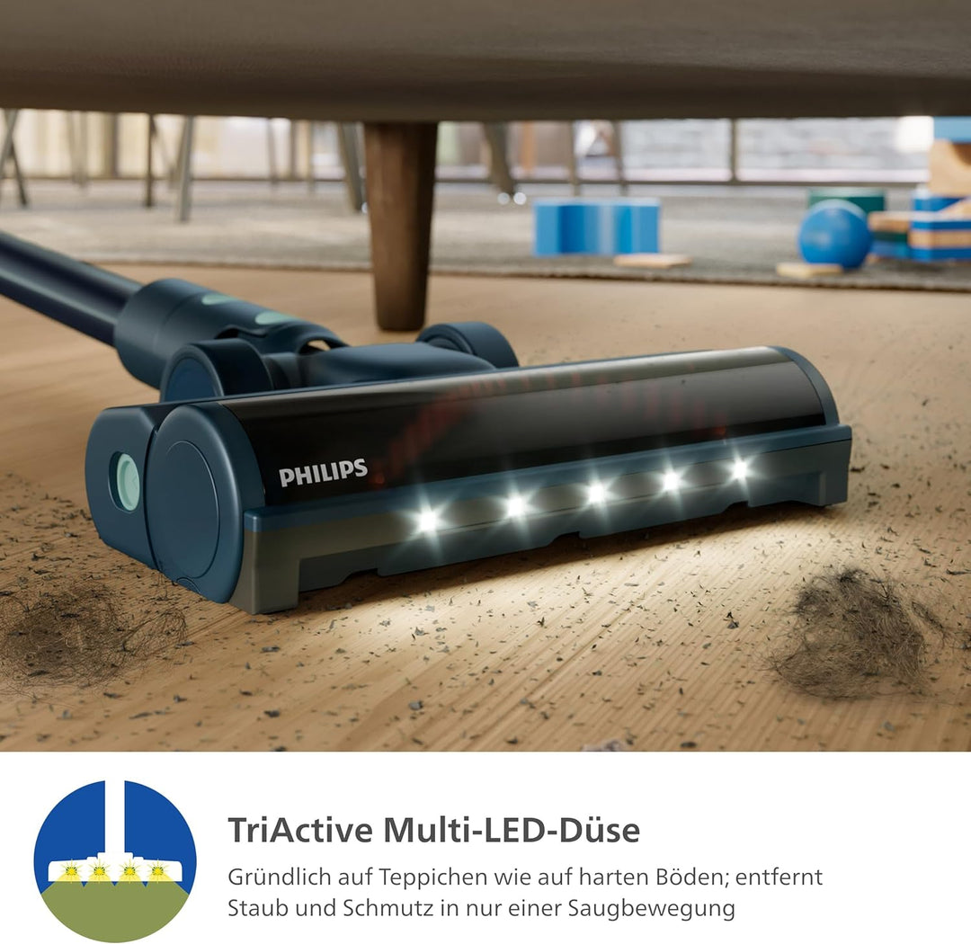 PHILIPS Akku-Staubsauger 5000-Serie Flex-it, Flexrohr, LED-Düse, Hartböden & Teppich, Fugendüse, 2-i