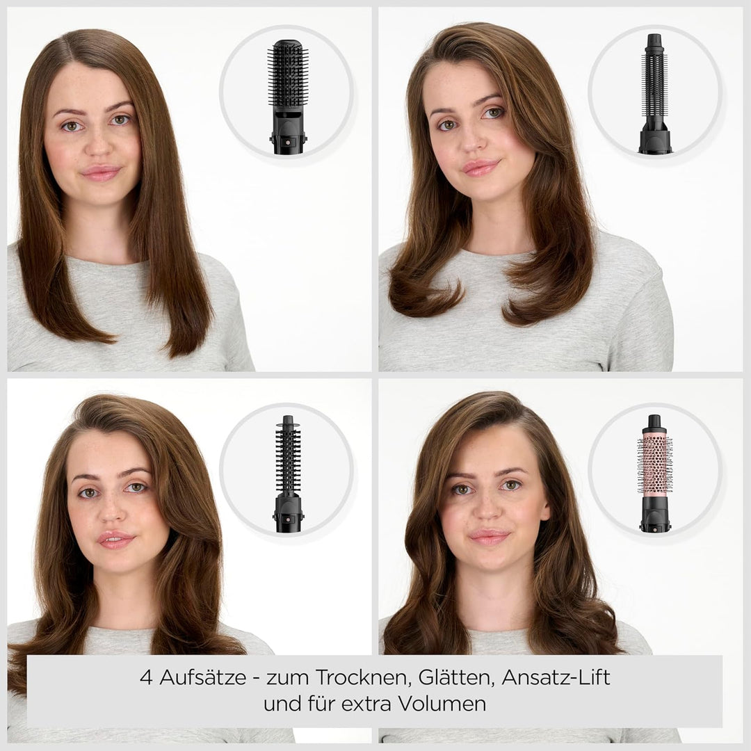 BaByliss Smooth Finish 1200 – 4‑in‑1 Warmluftbürste zum Trocknen, Formen, Glätten & Volumenstyling,