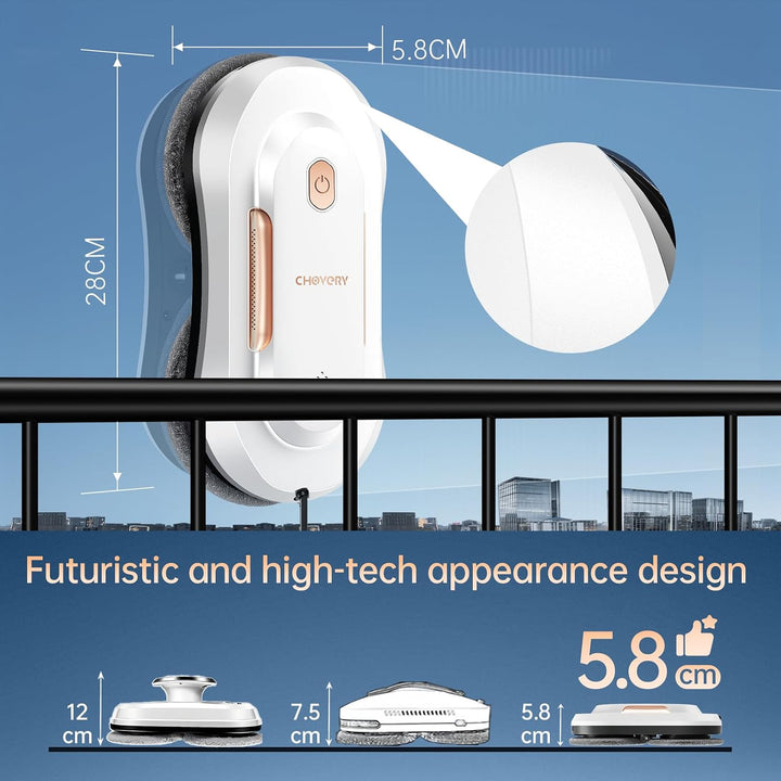 CHOVERY CL-3 3000Pa Fensterputzroboter, Fensterroboter mit Sprühfunktion, Automatischer Fensterputze