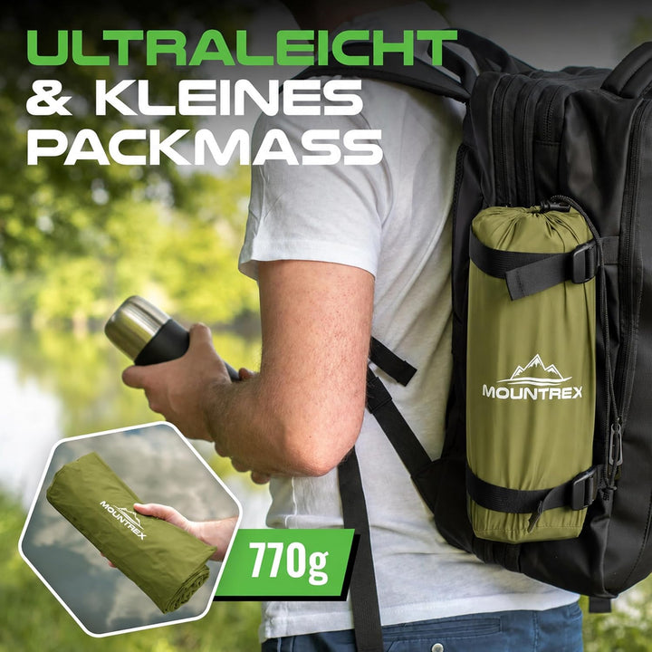 MOUNTREX Isomatte - Camping Luftmatratze mit Fusspumpe, Extra Dick (10 cm)