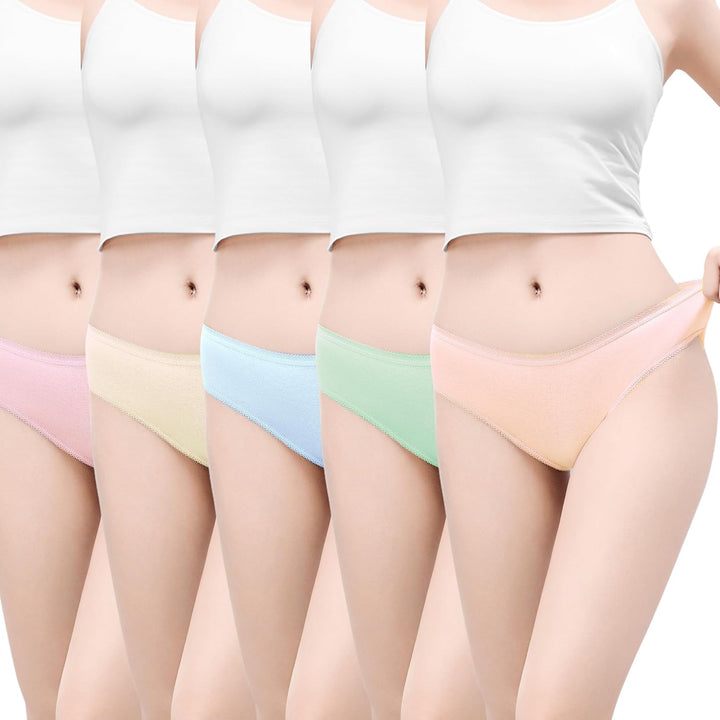Travelcare Einwegunterwäsche für Damen Reisen Bunte Baumwollslips Individuell verpackte 100% Baumwol