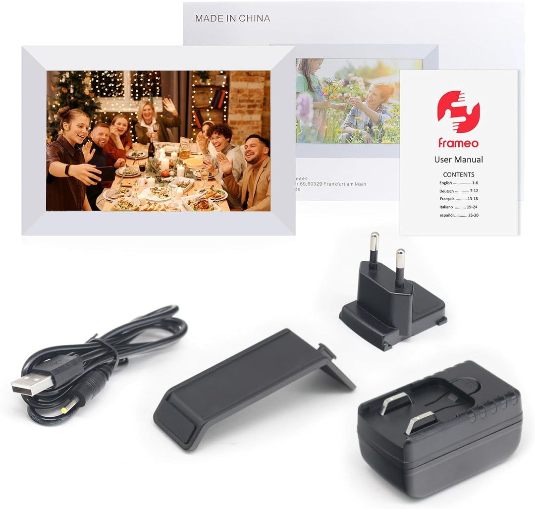 Digitaler Bilderrahmen WLAN, Haehne 10 Zoll Elektronischer Bilderrahmen, HD IPS Touchscreen, Auto-Ro