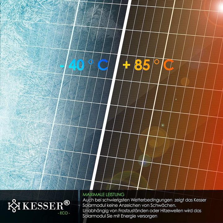 KESSER® Solarpanel 4er Set Monokristallin Solarmodul Solarpanel - 165W 18 V für 12 V Batterien, Phot