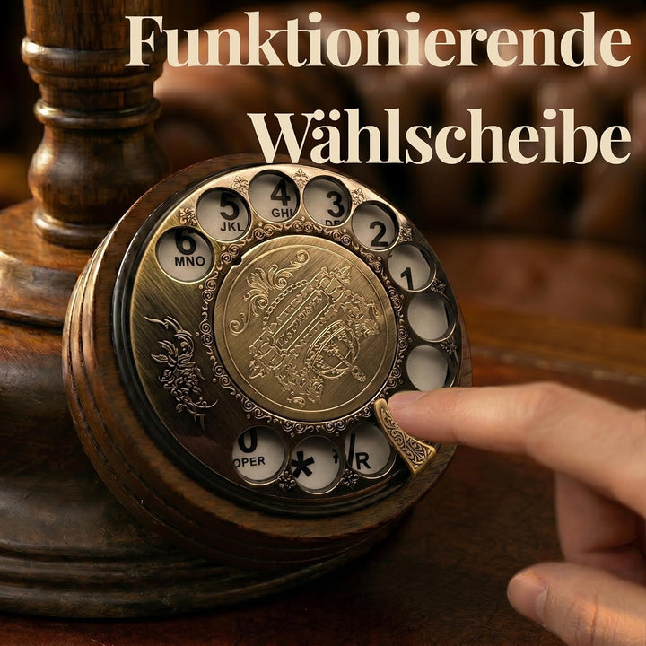 Opis 1921 Cable - Modell C - Retro Telefon/Altes Telefon mit Wählscheibe/Festnetztelefon Retro/Antik