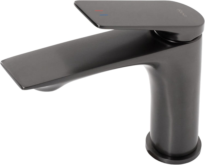 Rea Waschtischarmatur AVALON titanium Low Wasserhahn Bad Badarmatur aus Messing Armatur für Waschbec