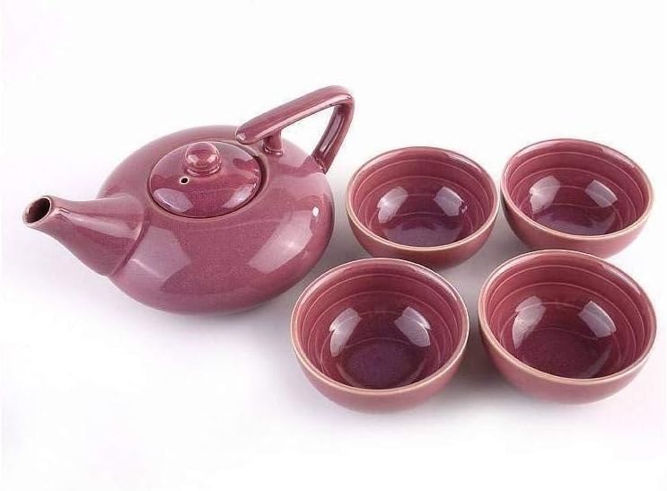 lachineuse – Lila japanisches Teeservice – Teekanne und 4 Porzellanschalen – Farbe Lila – Japanische