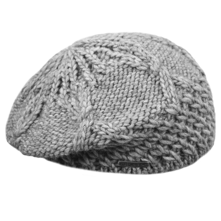 Melegari Strickmütze | Pragelierte Baskenmütze | Mütze aus Wolle und Alpaka | Made in Italy | Herren